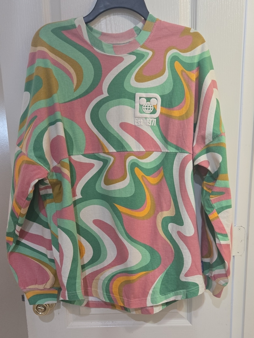 Disney Parks Retro 1981 Spirit Jersey - Pink & Green Psychedelic Unisex Medium